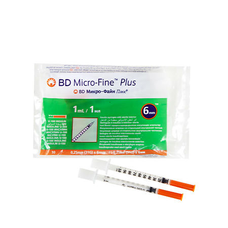 BD Micro-fine Plus Syringe G30 100's Insulin Syringes (31 G) X 6MM 1ML 100 Piece