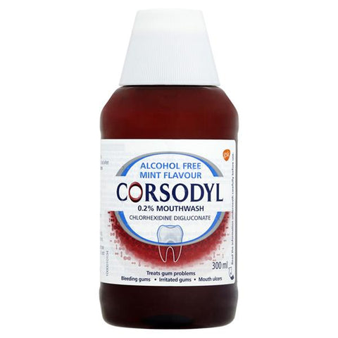 Corsodyl M/W Mint Alcohol Free 300ml Chlorhexidine Digluconate 300ml