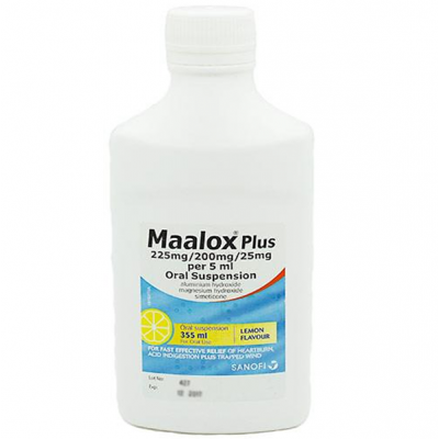 MAALOX PLUS LEMON FLAVOUR 250ML SUSP Aluminium & Magnesium Hydroxide / simethicone 250 ml Bottle